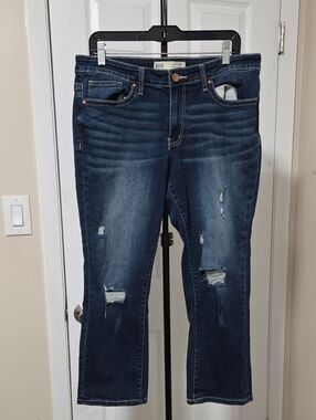 BKE Payton Universal Fit Distressed Dark Blue Jeans